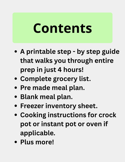 Spring Freezer Meal Prep Guide (download)